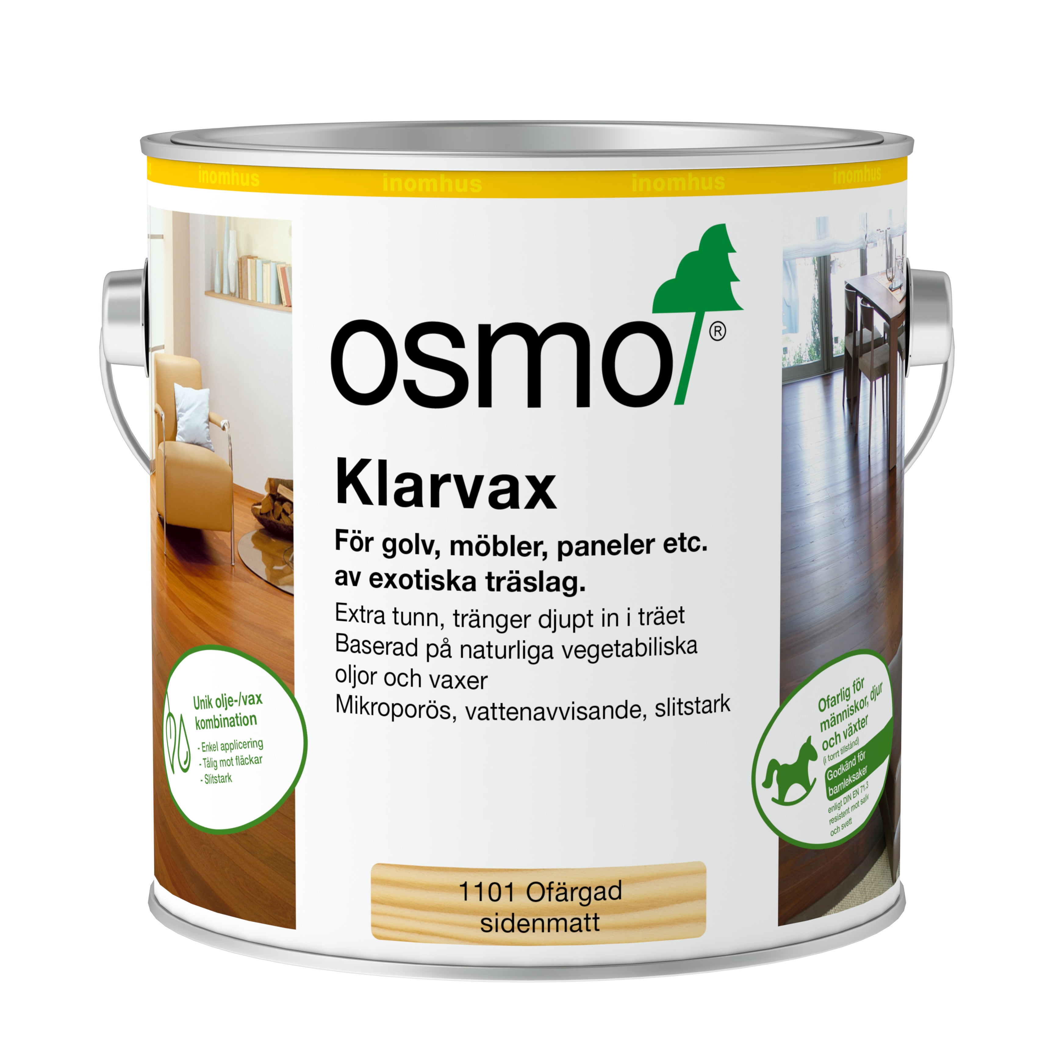Klarvax 1101 Osmo Ofärgad 2,5 l Sidenmatt