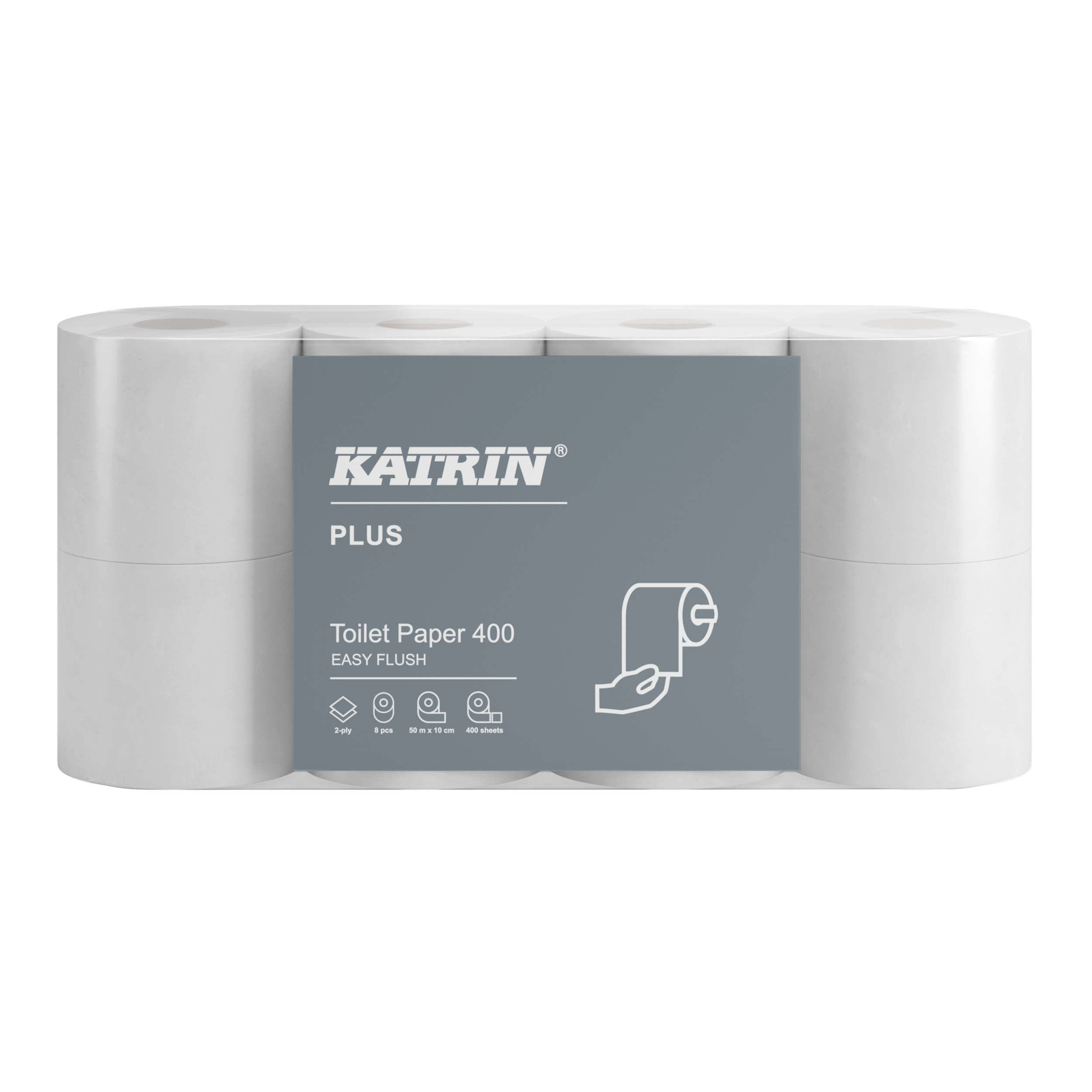 Toalettpapper Katrin Plus Toalettrulle 400, 2-lag EasyFlush