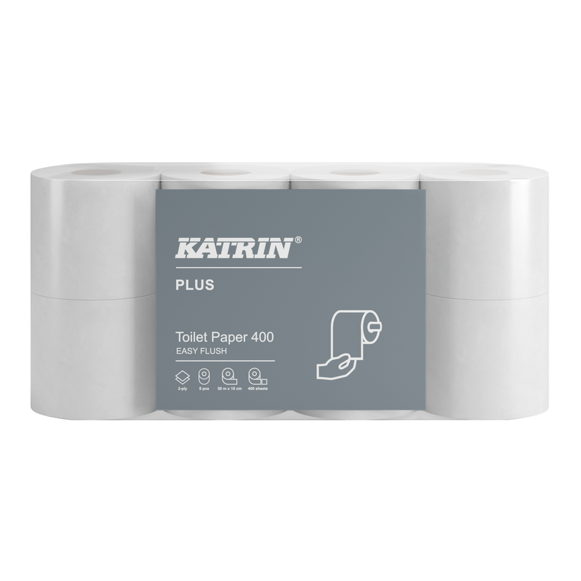 Toalettpapper Katrin Plus Toalettrulle 400, 2-lag EasyFlush