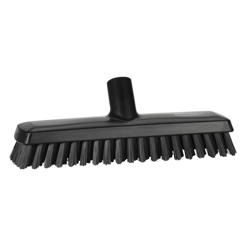 Vikan Golvskrubb m/vattengenom., 270 mm, Mycket hård, Svart