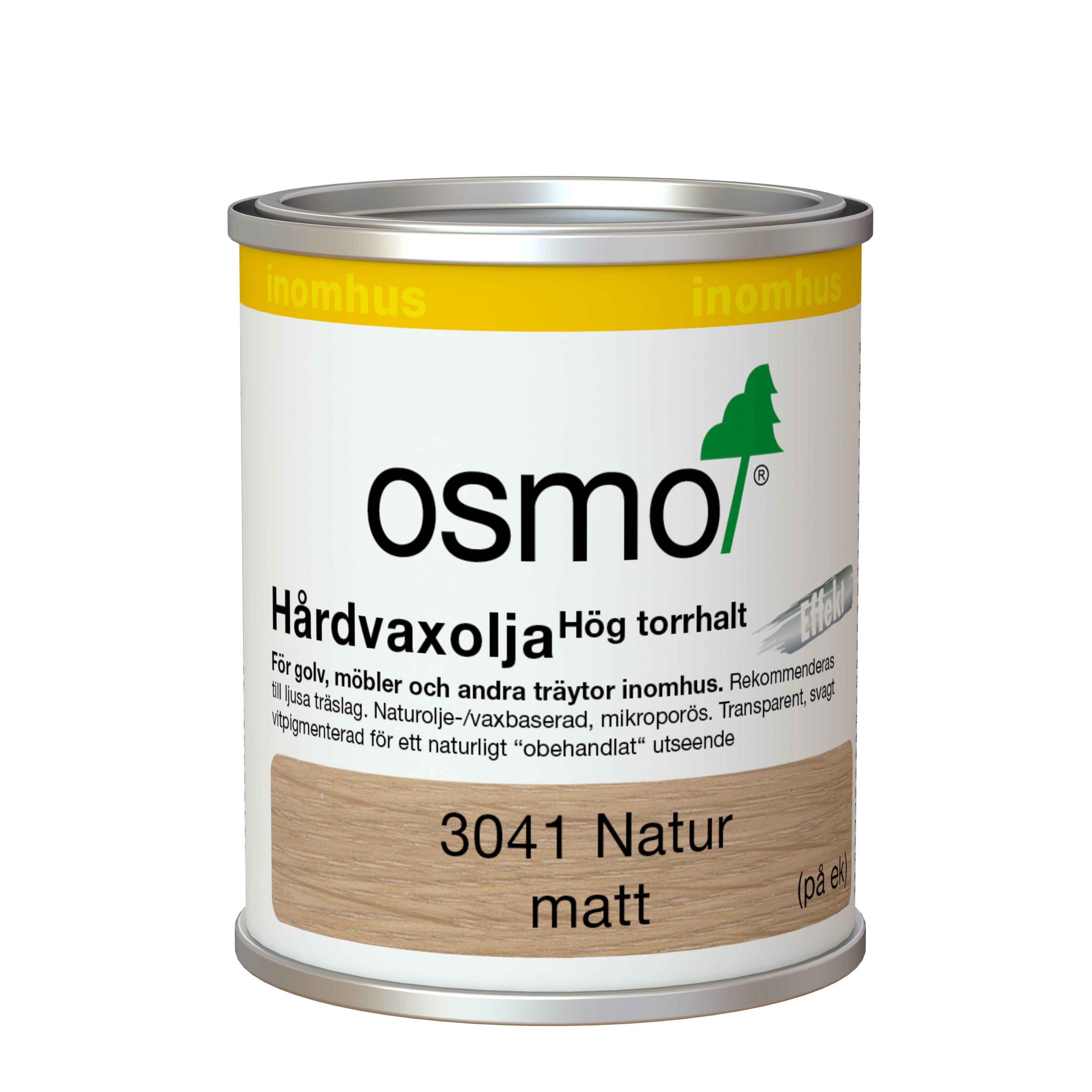 Hårdvaxolja Pigm. 3041 Natur Osmo Ljus Vit 0,125 l Matt