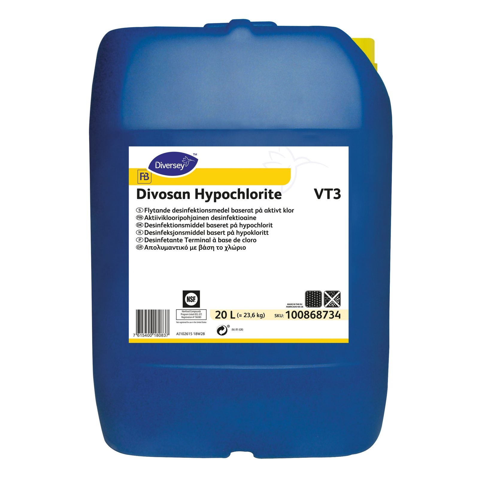 Desinfektionsmedel Diversey Divosan Hypochlorite VT3 20L