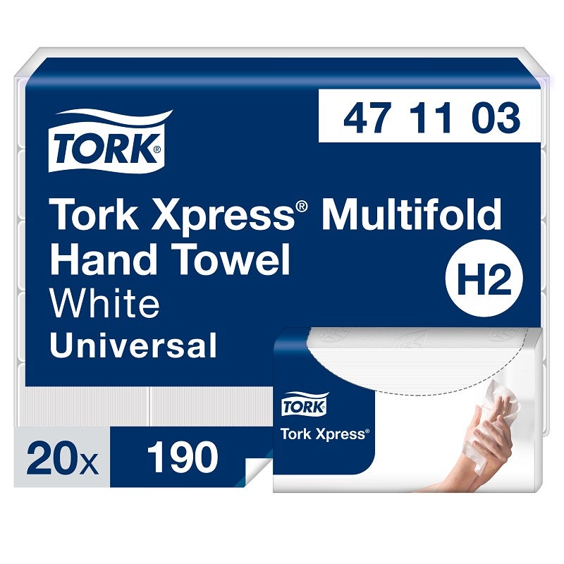 Pappershandduk Tork H2 Universal 2-lager Multifold 3800st