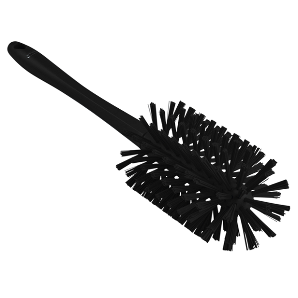 Rörborste med skaft, helgjuten, 90 mm, Medium/hård, Svart