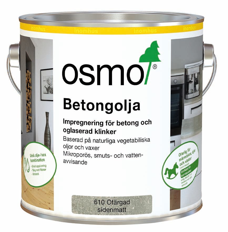 Betongolja 610 Osmo Ofärgad 2,5 l Sidenmatt