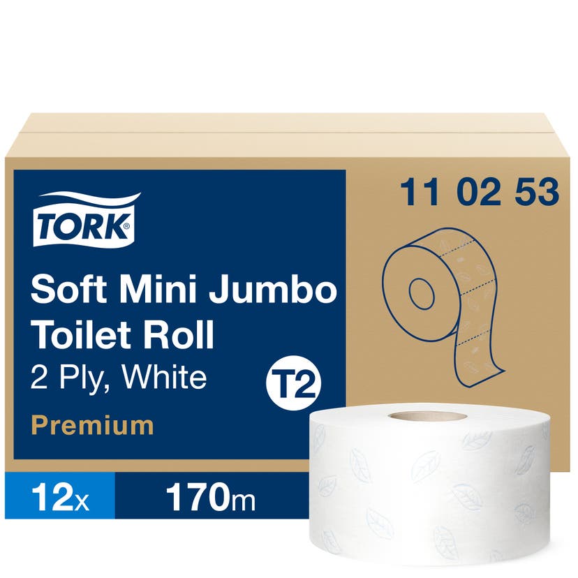 Toalettpapper Tork 2-lager Premium Mini Jumbo T2 12rl