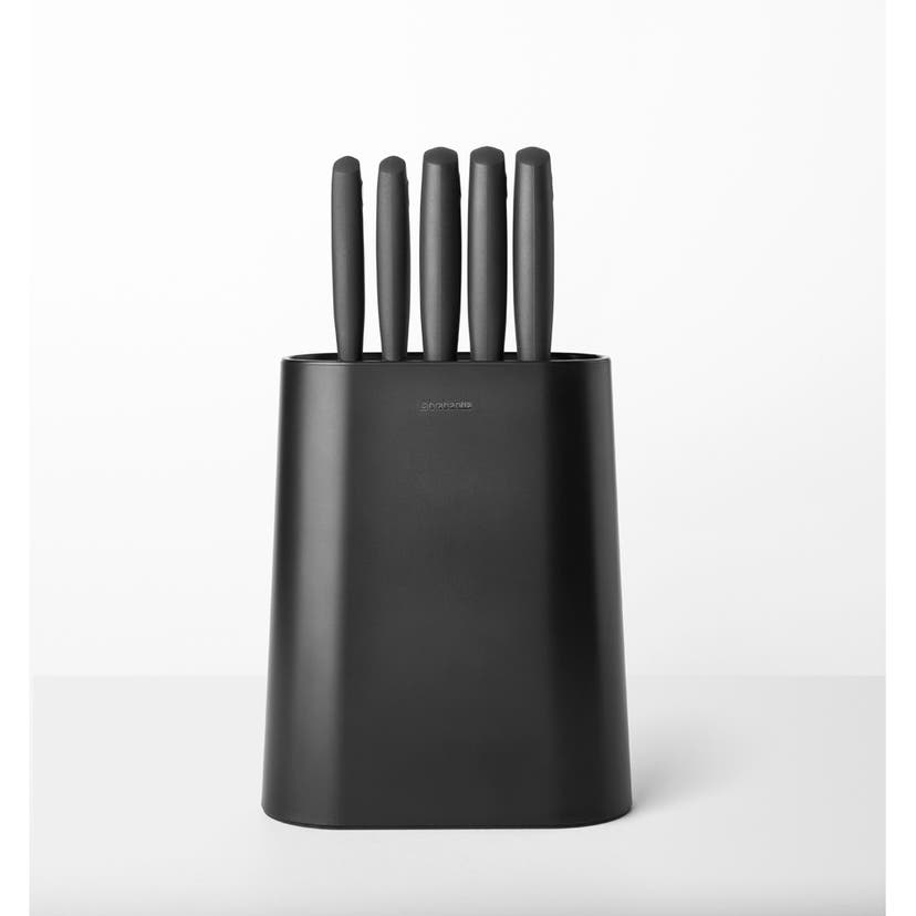 Knivblock Brabantia + 5 Knivar Mörkgrå
