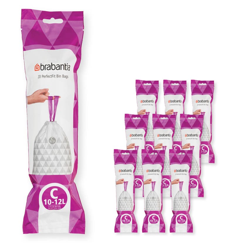 PerfectFit Avfallspåsar C Brabantia 10-12L Vit