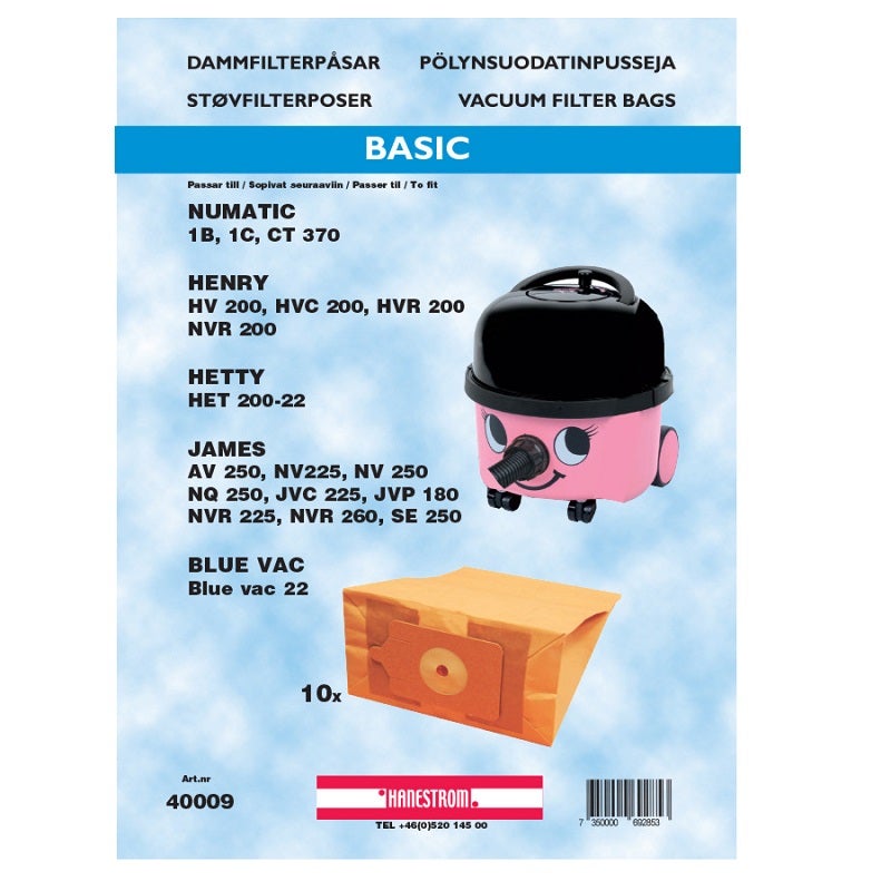Dammsugarpåsar Henry Numatic 1B 10-pack
