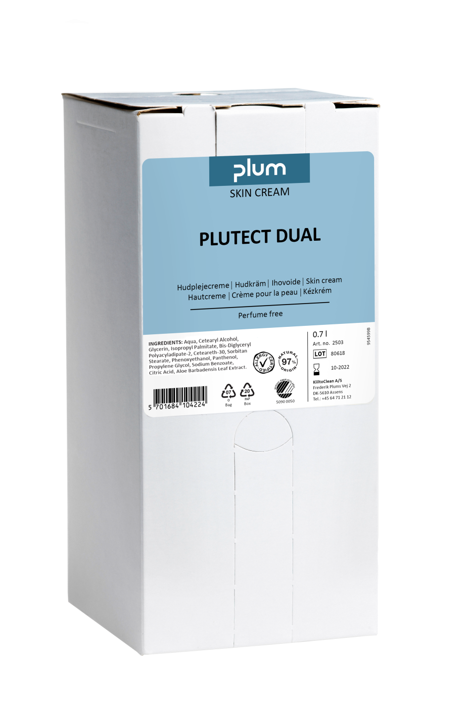 Hudvårdskräm Plum Plutect Dual 0,7L