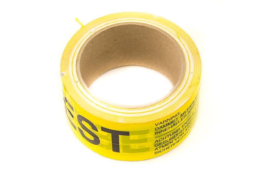 Tejp Dustcontrol "Asbest" Svenskt
