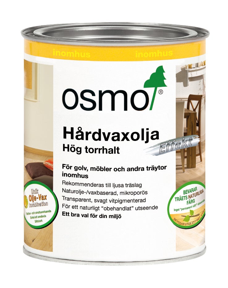 Hårdvaxolja Pigmenterad 3044 Raw Osmo Ljus Vit