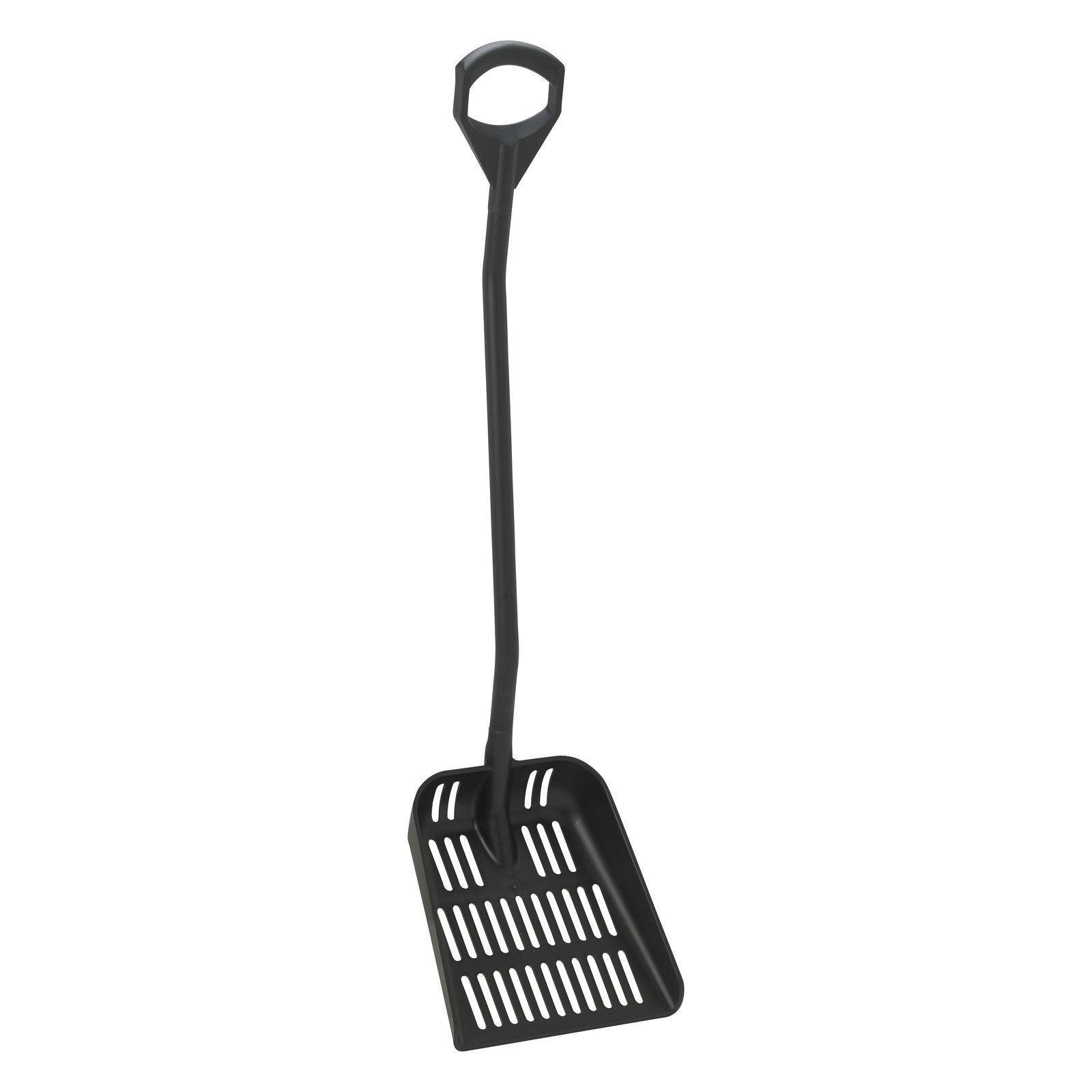 Vikan Ergonomisk skyffel m/ dräneringshål, 1310 mm, Svart
