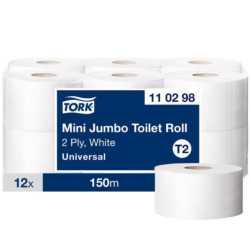 Toalettpapper Tork T2 Mini Jumbo Toa Universal Vit 12rl