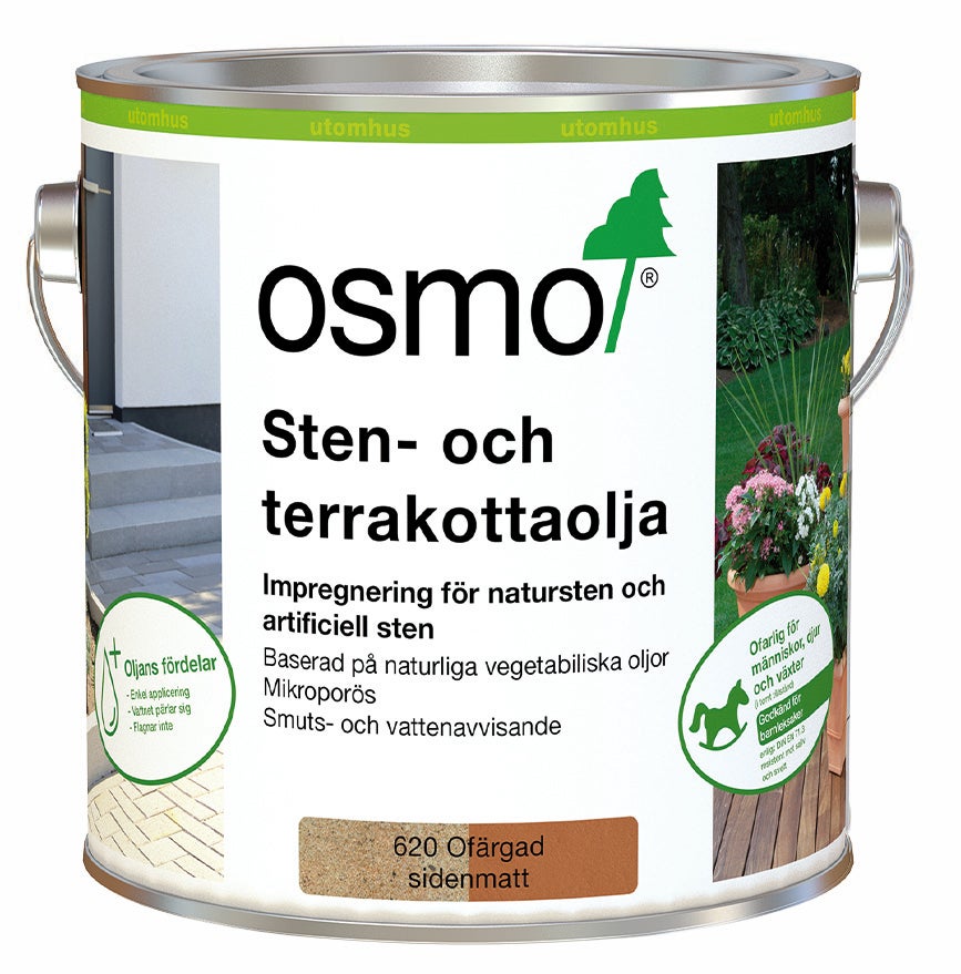 Sten-och Terrakotta Olja 620 Osmo Ofärgad 2,5 l Sidenmatt