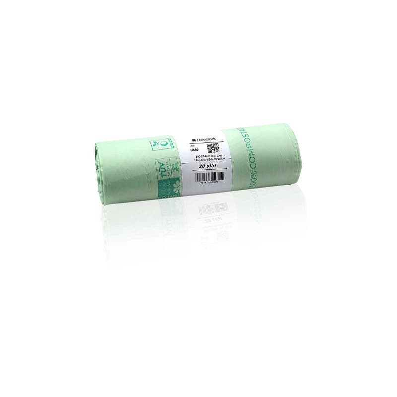 Sopsäck 80L Biostark Grön 20st/rl