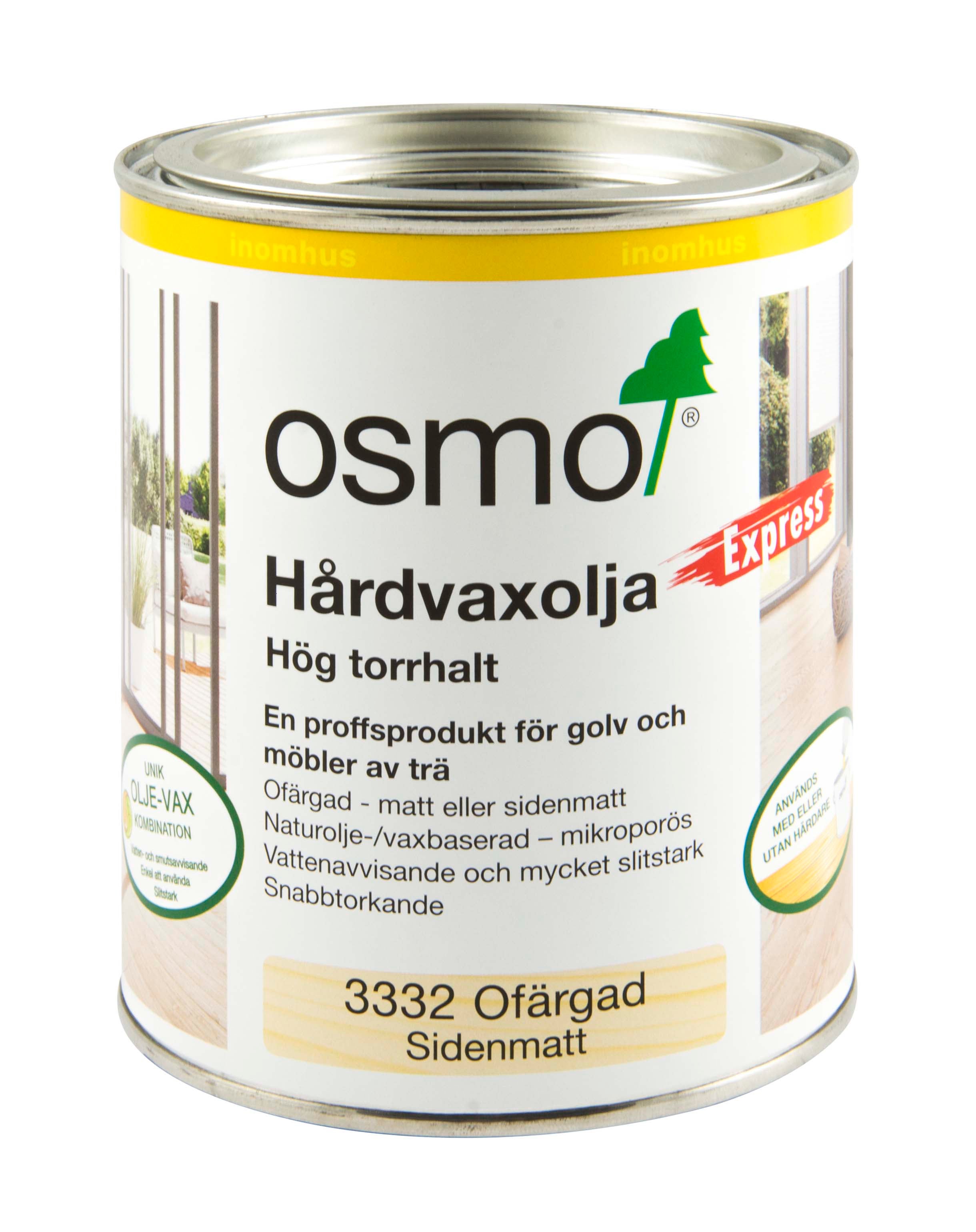 Hårdvaxolja Express 3332 Osmo Ofärgad 0,75 l Sidenmatt