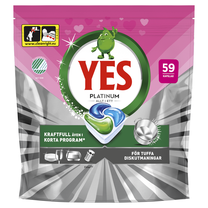 Maskindisk Yes Pink Platinum 59st/frp
