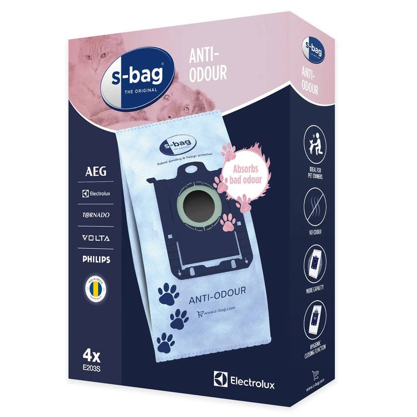 Dammsugarpåsar Electrolux s-bag Anti-Odour E203S 4-pack