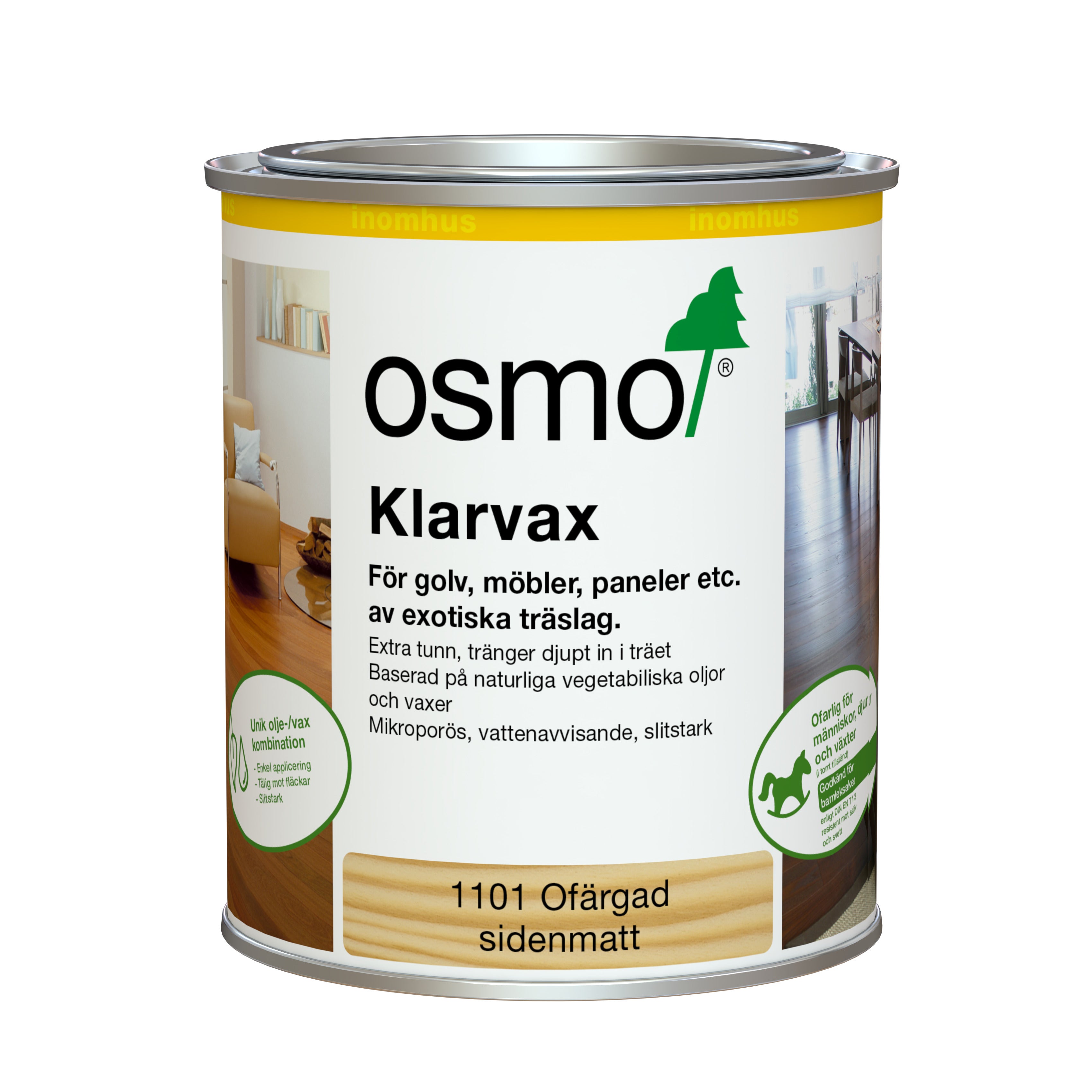 Klarvax 1101 Osmo Ofärgad 0,75 l Sidenmatt