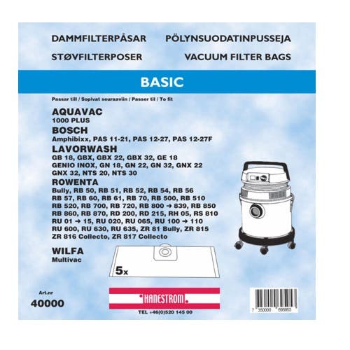 Dammsugarpåsar Rowenta Bully Zr81 (160 PWD) 5-pack