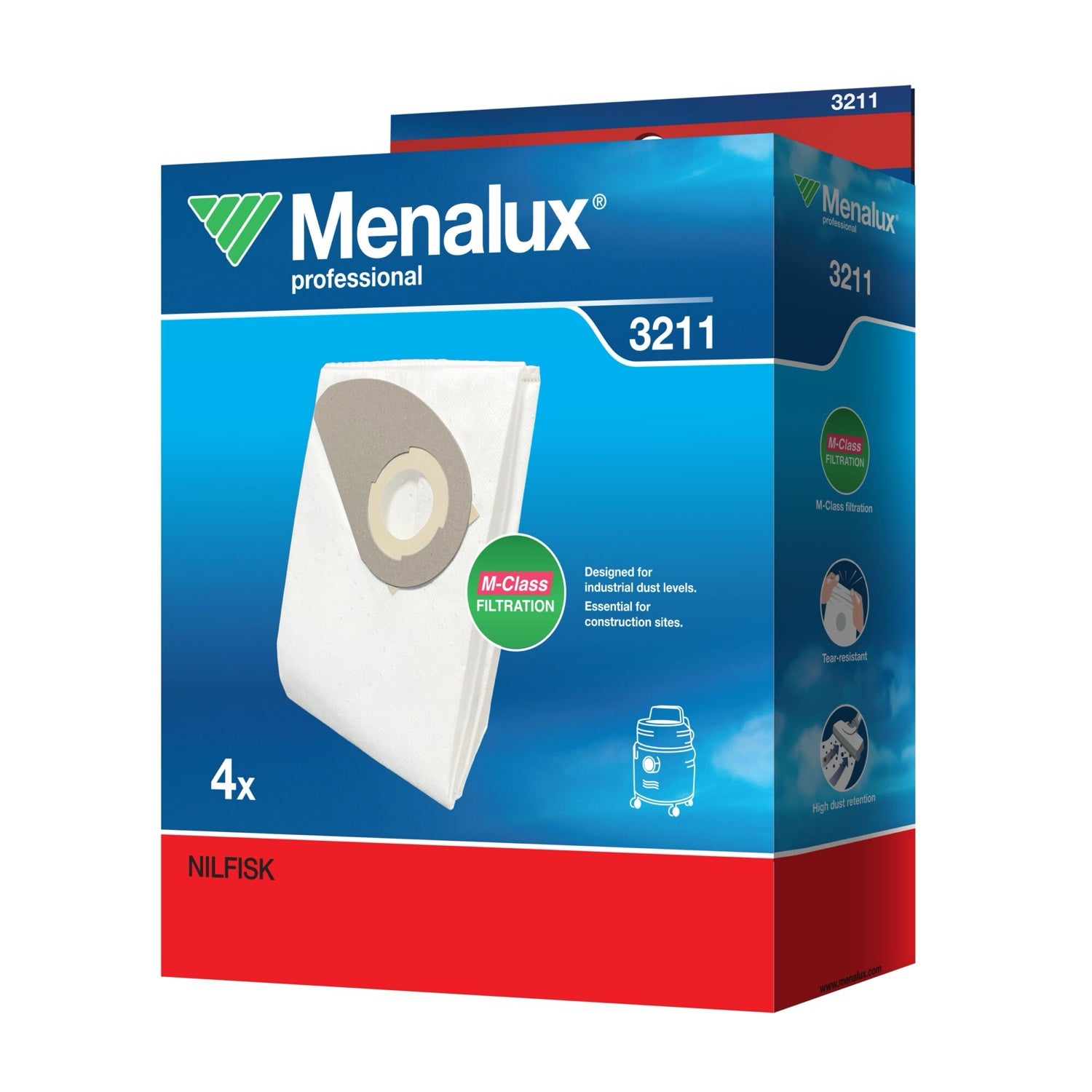 Dammsugarpåsar Nilfisk Buddy II Menalux 3211 4-pack