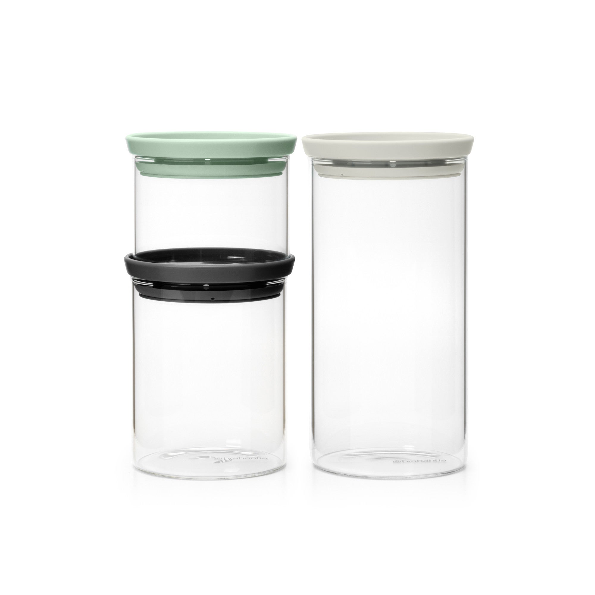 Glasburk stapelbar Stapelbara Glasburkar, set Transparant