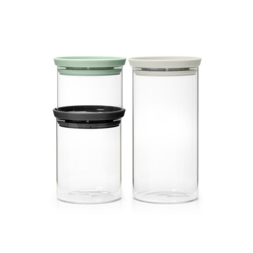 Glasburk stapelbar Stapelbara Glasburkar, set Transparant