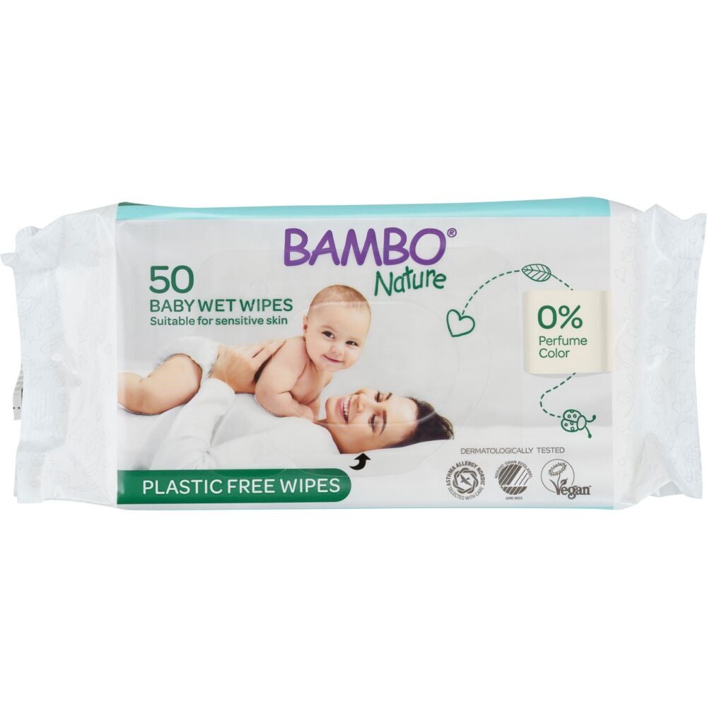Våtservett Bambo Nature Parfymfri 50st/frp