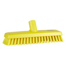 Vikan Golvskrubb m/ vattengenomlöpning, 270 mm, Medium, Gul