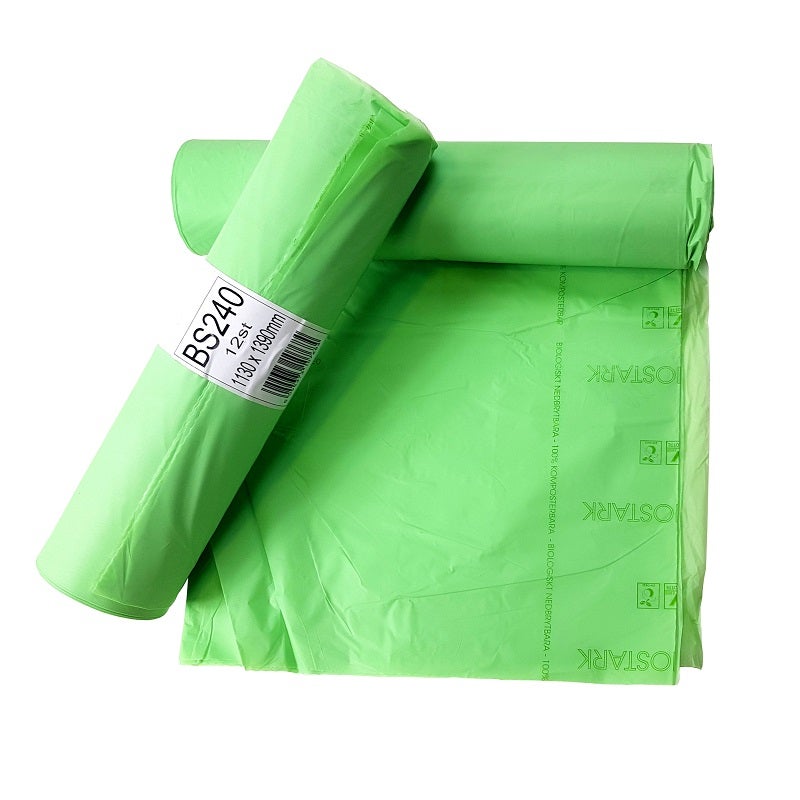 Sopsäck 240L Biostark Grön 12 st/rl 20my