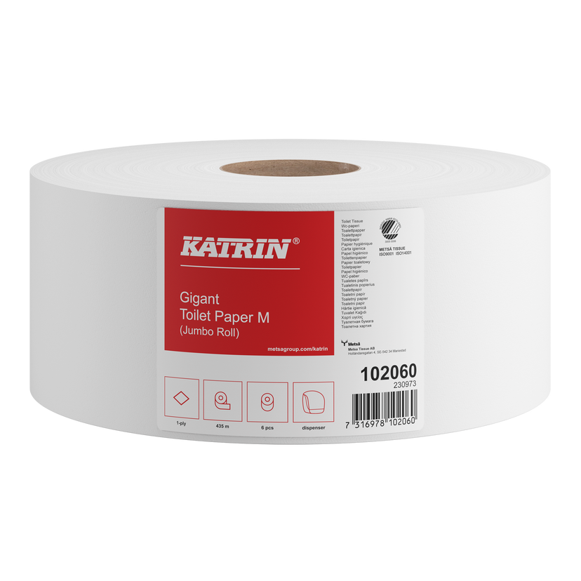 Toalettpapper Katrin Basic Gigant M 1-lager Vit 435M