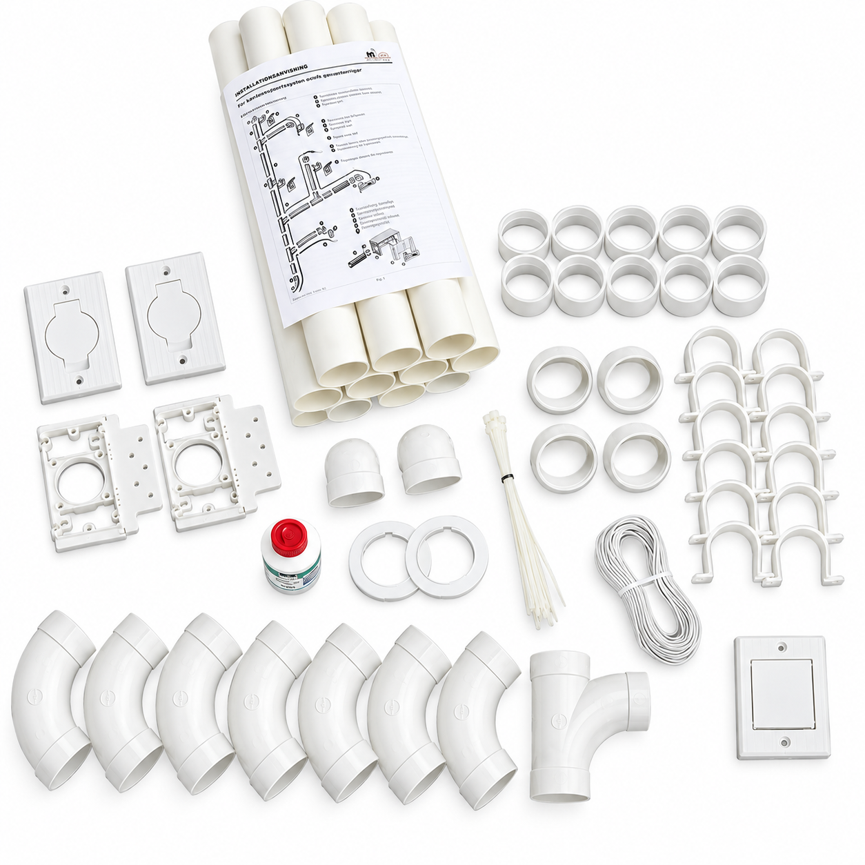 Installationspaket Beam Premium 12,5m rör 2 sugdosor