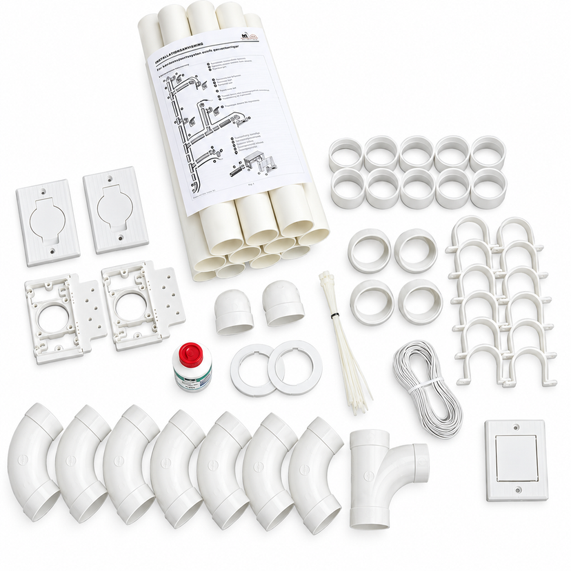 Installationspaket Beam Premium 12,5m rör 2 sugdosor