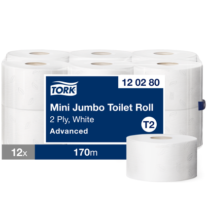 Toalettpapper Tork Advanced Mini Jumbo 2-lag T2 12rl