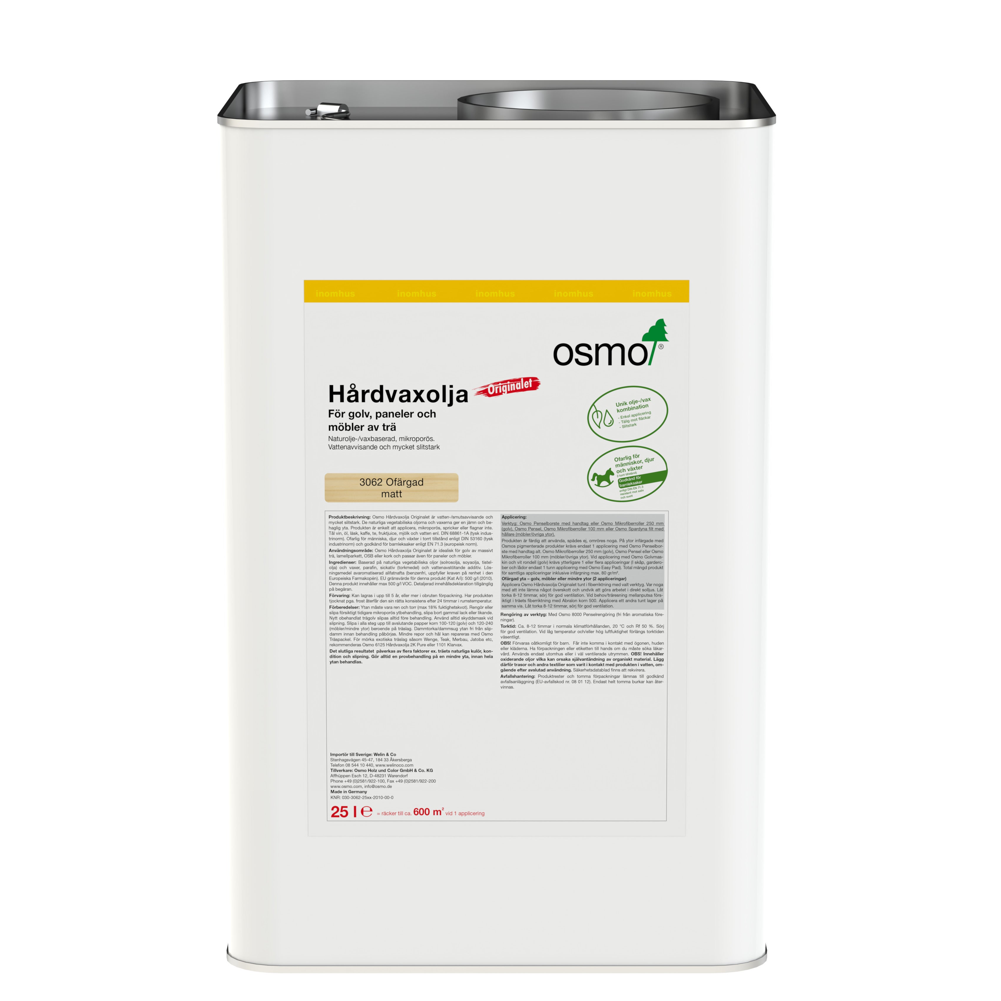Hårdvaxolja Originalet 3062 Osmo Ofärgad 25 l Matt