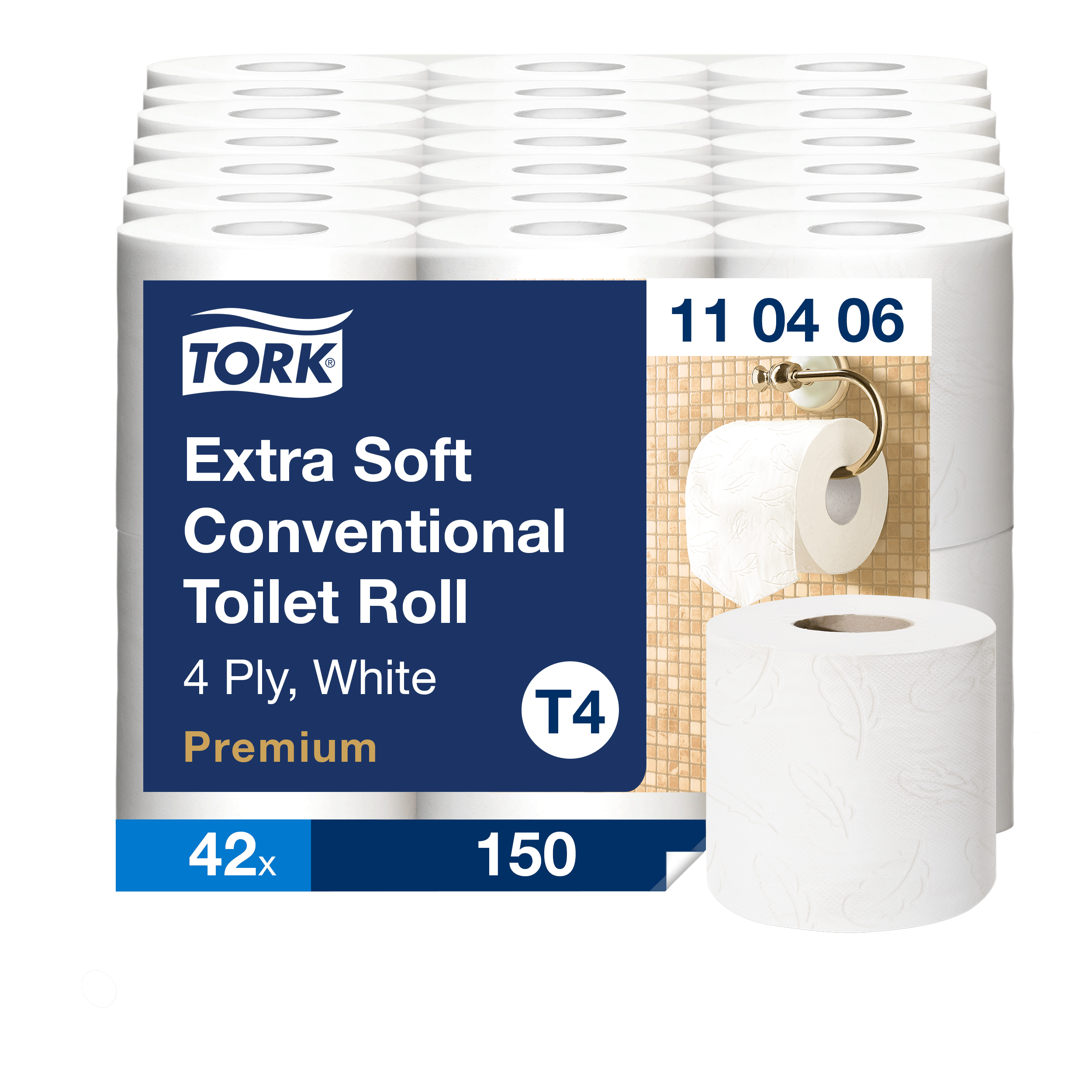 Toalettpapper Tork T4 Premium 4-lager Extra mjukt 42rl