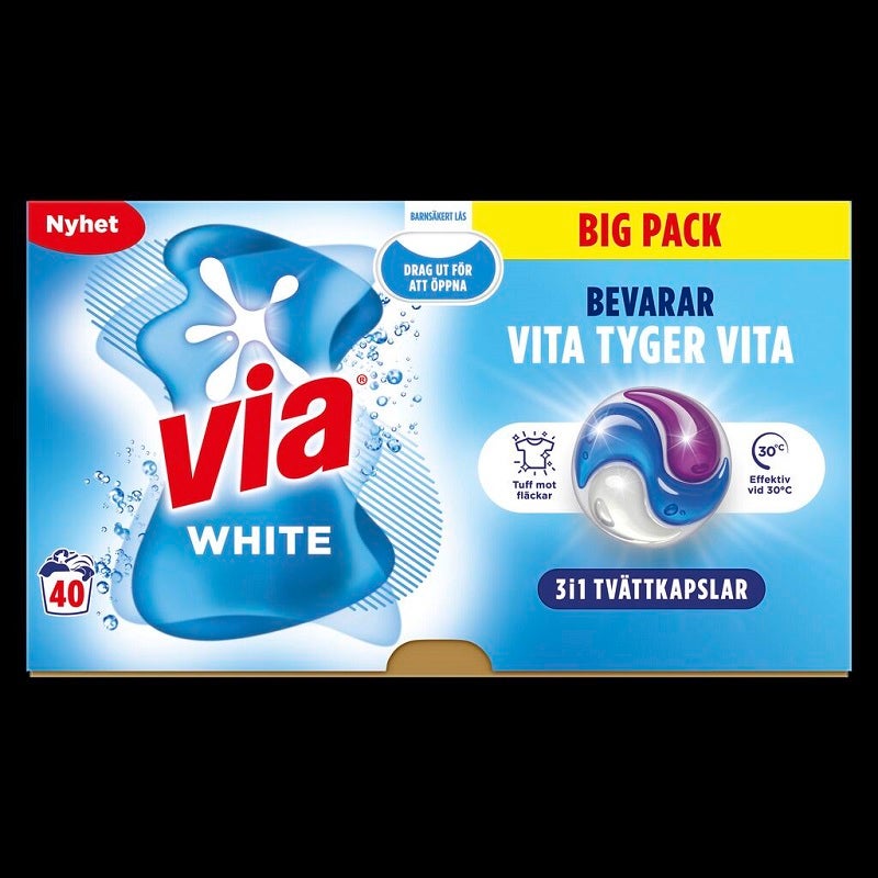 Tvättkapslar Via White  40-pack