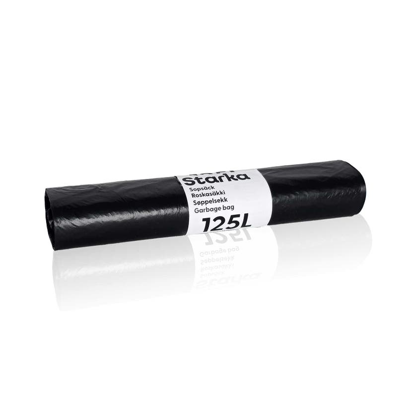 Sopsäck 125L Svart 35my 750x1150mm 25st/rl
