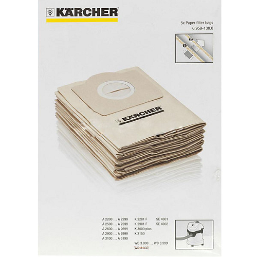 Dammsugarpåsar Kärcher A 4-pack