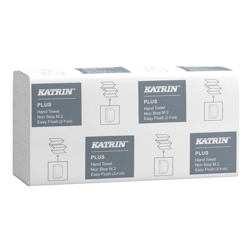 Pappershandduk Katrin Plus Z-Fold EasyFlush Non Stop 2-lag