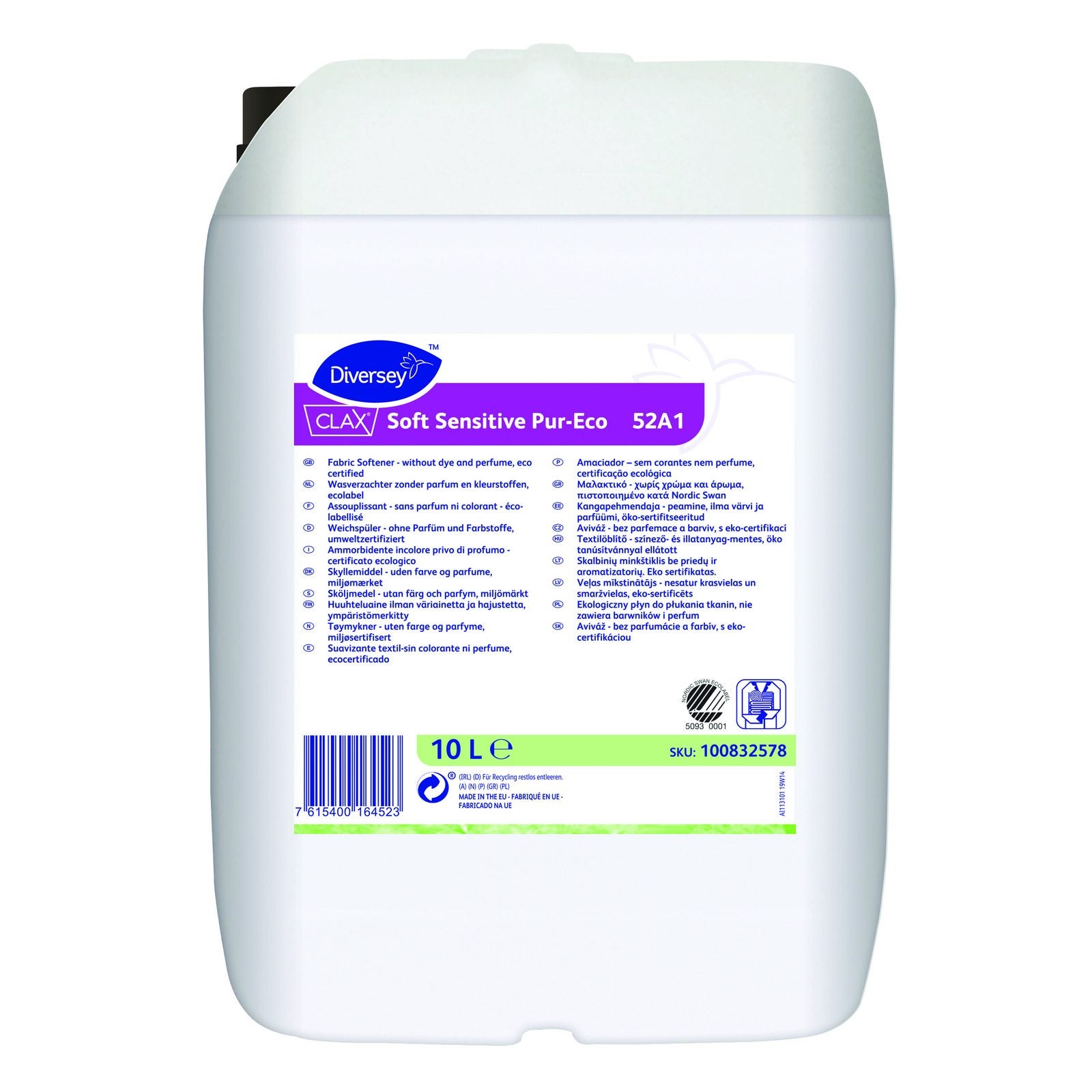 Sköljmedel Clax Soft Sensitive Pur-Eco 10L