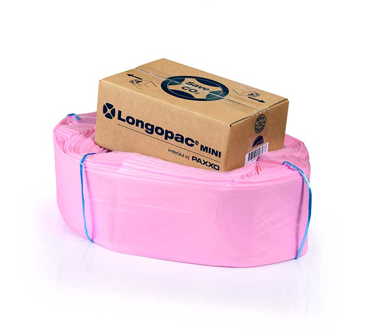 Sopsäckkassett Longopac Mini ESD Strong pink