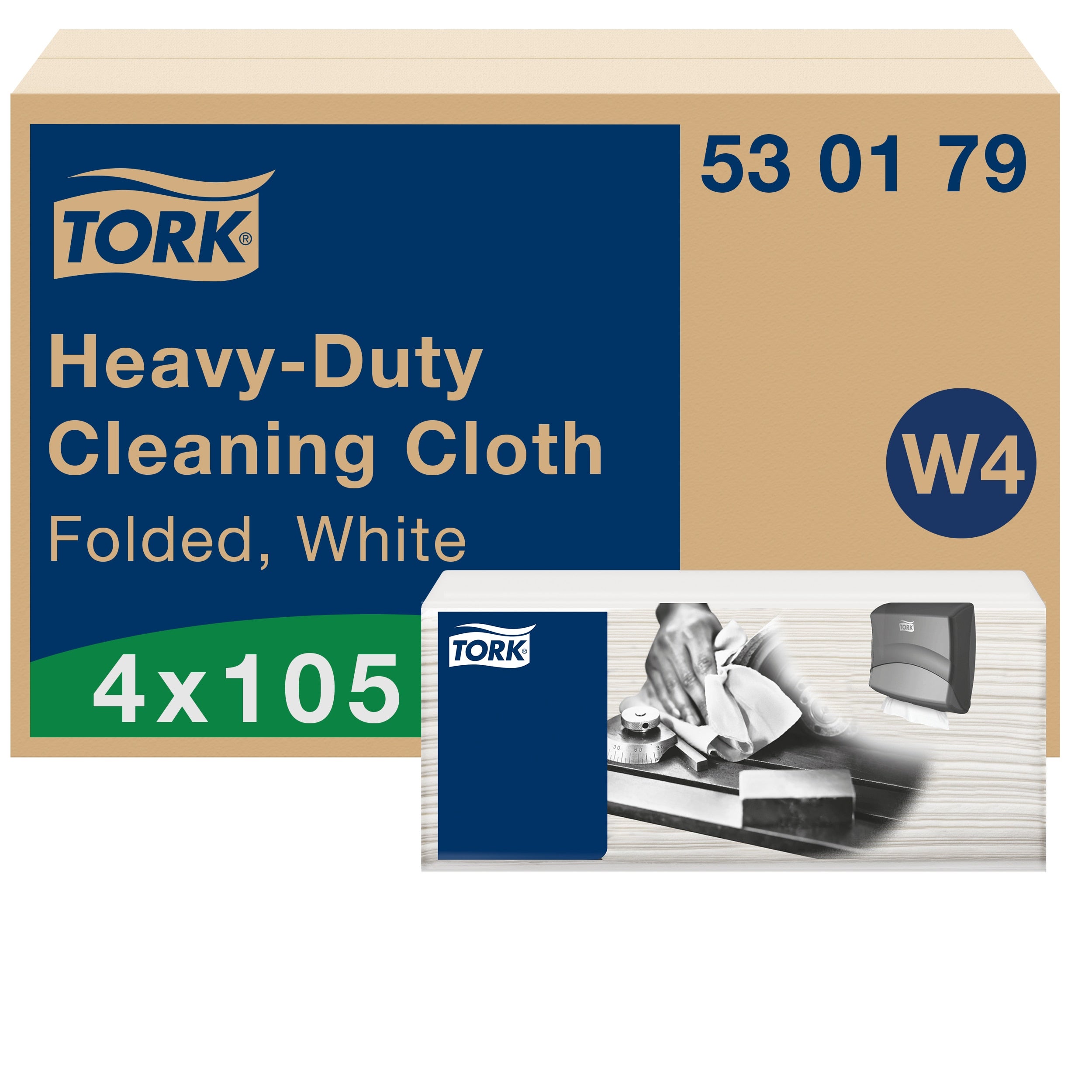 Rengöringsduk Tork W4 Premium Vit Kraftig 1-lager 420st/frp