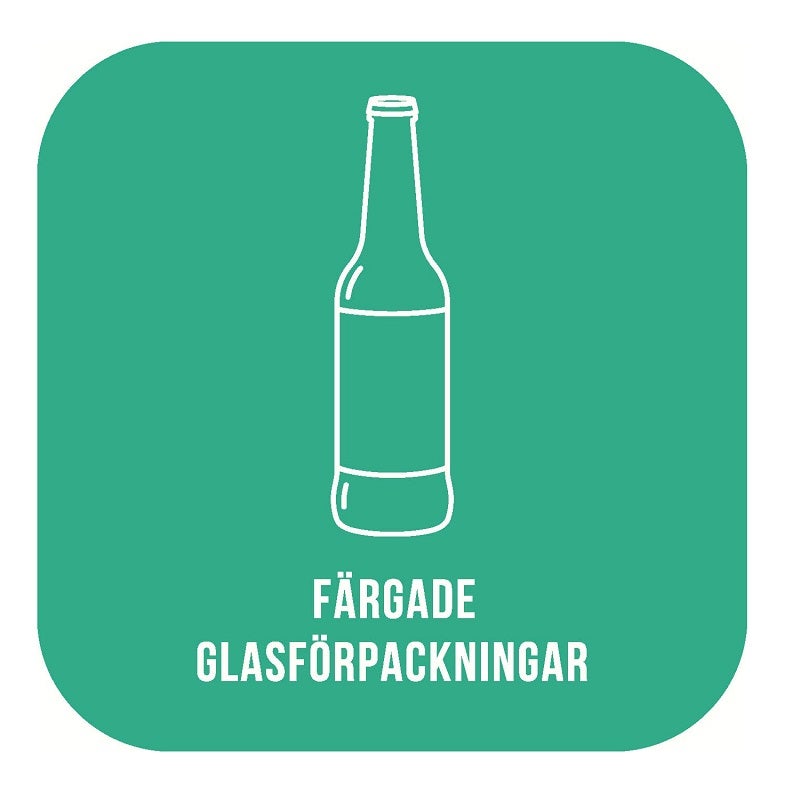 Dekal Sorteringskärl färgad glasförpackning Grön