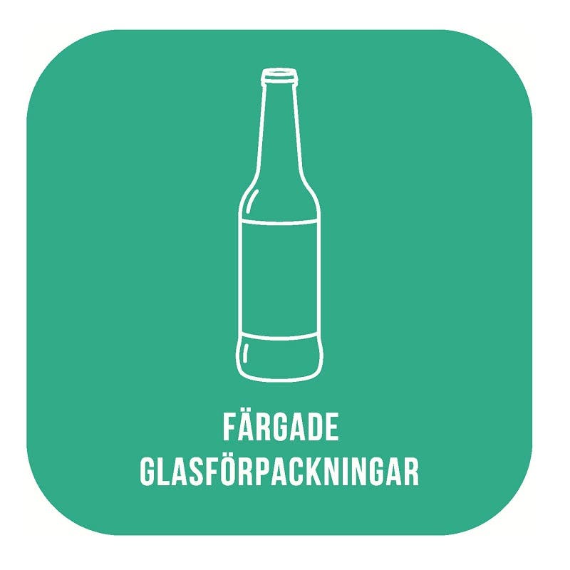 Dekal Sorteringskärl färgad glasförpackning Grön