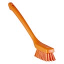 Vikan Smal tvättborste m/ långt skaft, 420 mm, Hård, Orange