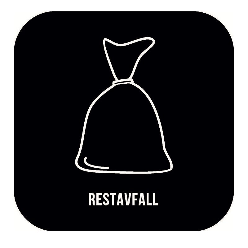 Dekal Sorteringskärl restavfall Svart
