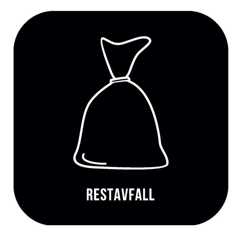 Dekal Sorteringskärl restavfall Svart