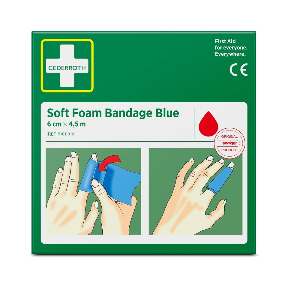 Cederroth Plåster Soft Foam Blå 6cm x 4,5m